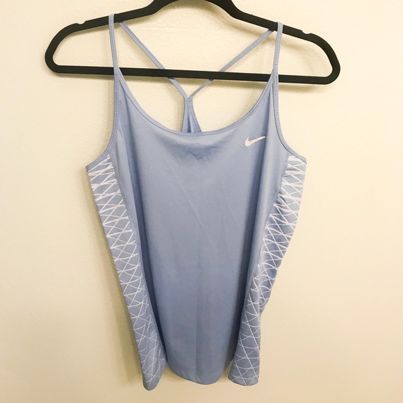 Nike Tops - Nike Light Blue Dry Fit Halter Workout Tank sz L